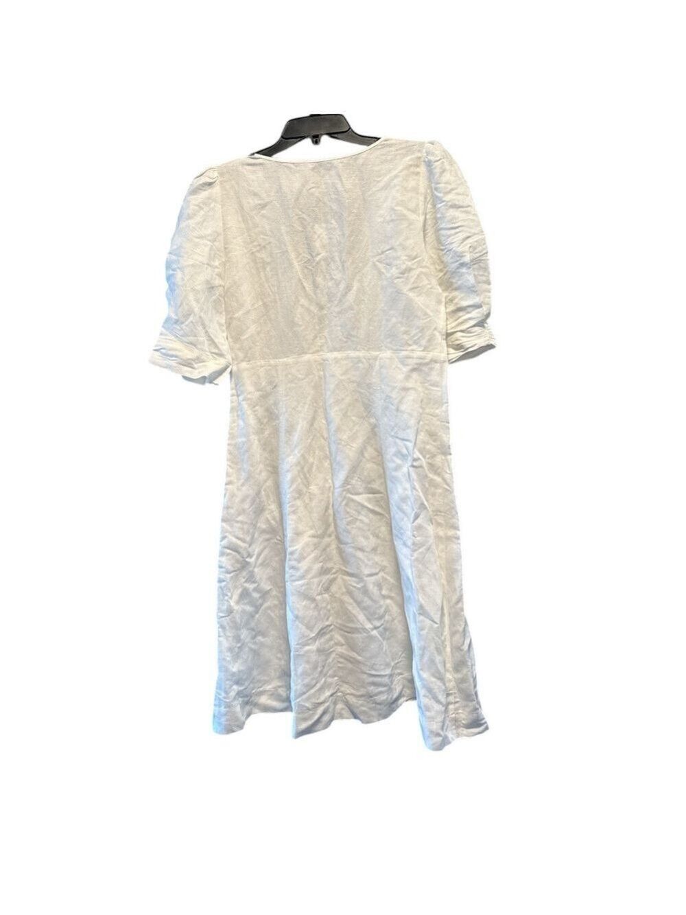 Parker Off White Linen Puff Sleeve Mini Dress Size 8 NWT Ivory - Picture 5 of 10